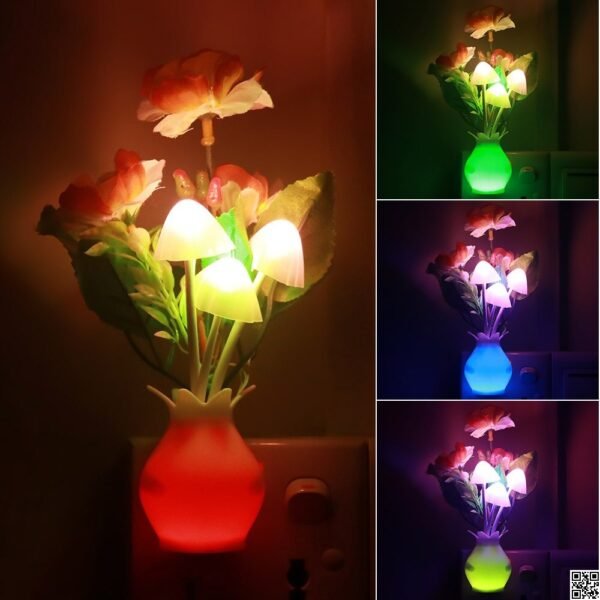 Romantic LED Mushroom Night Light, Day Night Sensor LED Mushroom Light - Image 3