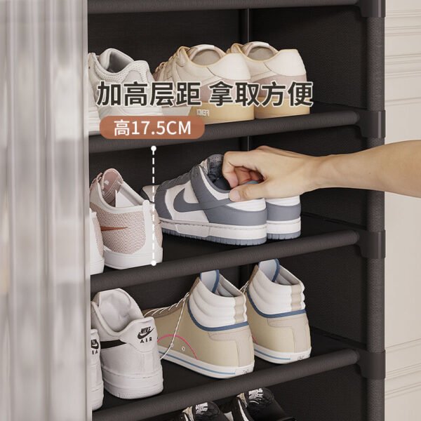 Multi-Layer Dustproof Shoe Rack with Door Curtain – Space-Saving Storage Organizer for Entryway, Dormitory & Living Room - Image 4