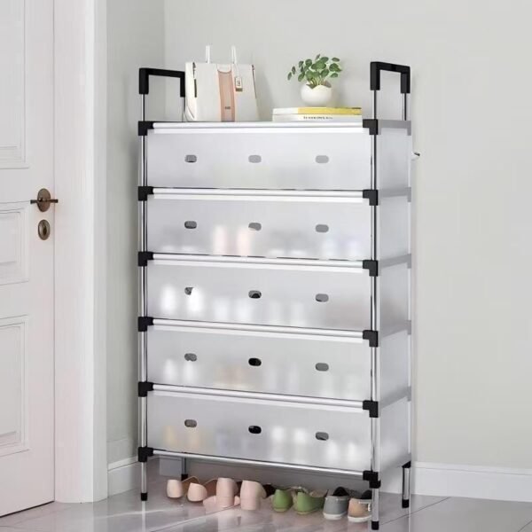 Adjustable Metal Shoe Rack – Space-Saving Dustproof Organizer for Entryway, Hallway & Bedroom - Image 3