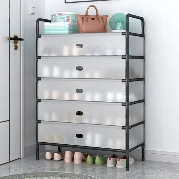Adjustable Metal Shoe Rack – Space-Saving Dustproof Organizer for Entryway, Hallway & Bedroom - Image 2